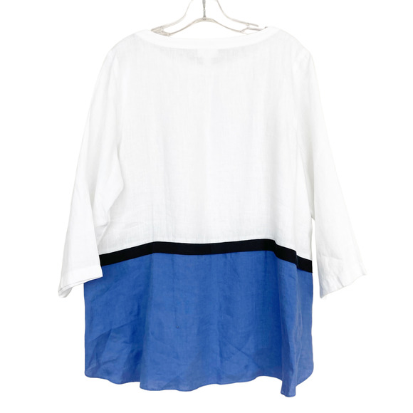 J. Jill White and Blue Colorblock Top - Picture 4 of 5